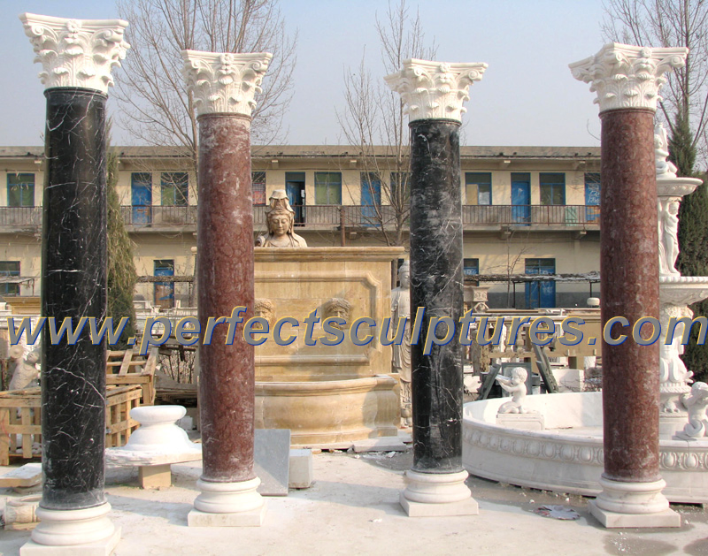Outdoor Wedding Decoration Garden Ornaments Building Decorative Stone Marble Roman Pillar and Column Design (QCM262)