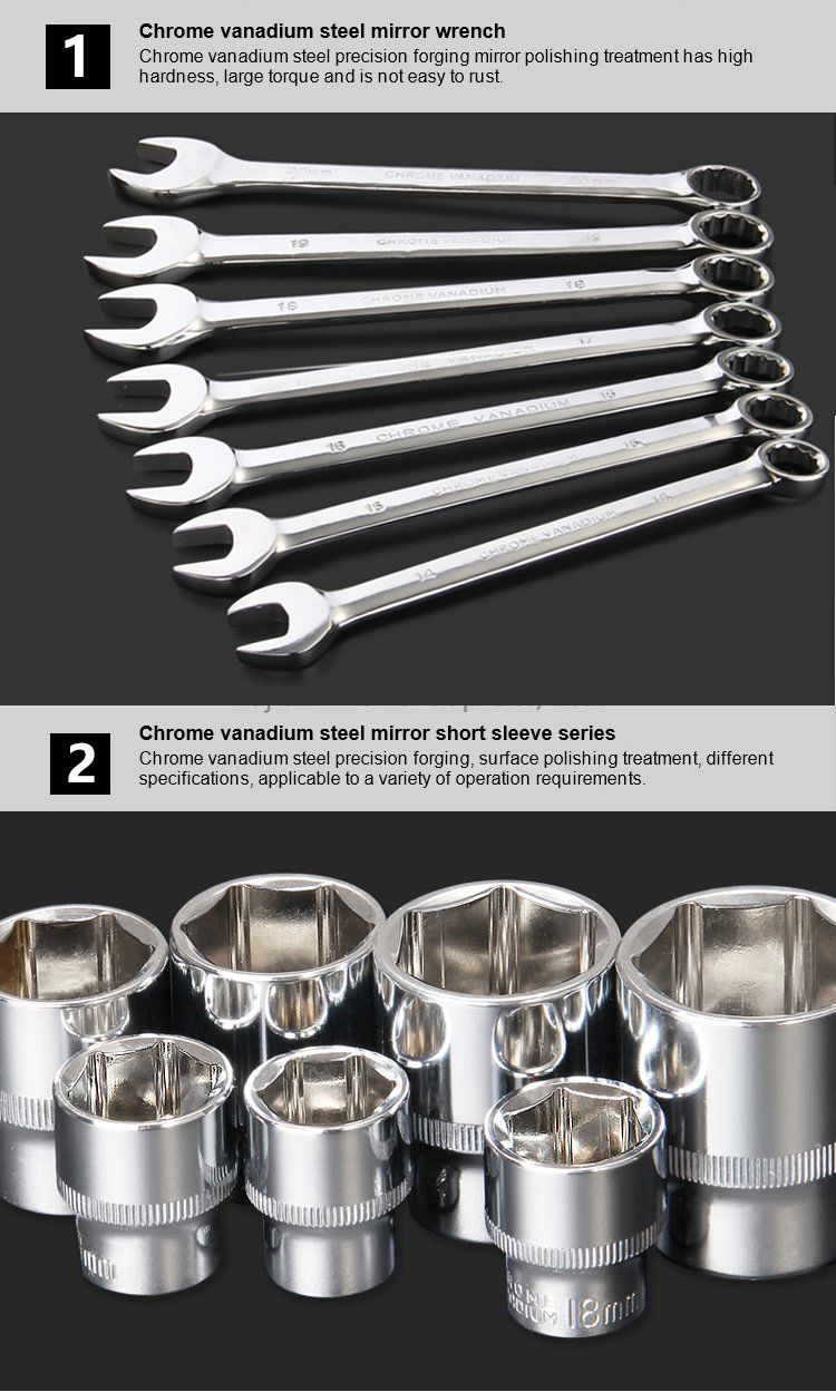 Excavator Wholesale Heavy Duty Hand Tool Portable 61 PCS Auto Car Repair Kit Ratchet Socket Wrench Set with Blow Case