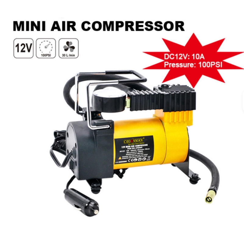 Metal Body Tire Inflator with High Air Flow for All Small Cars and Automobiles