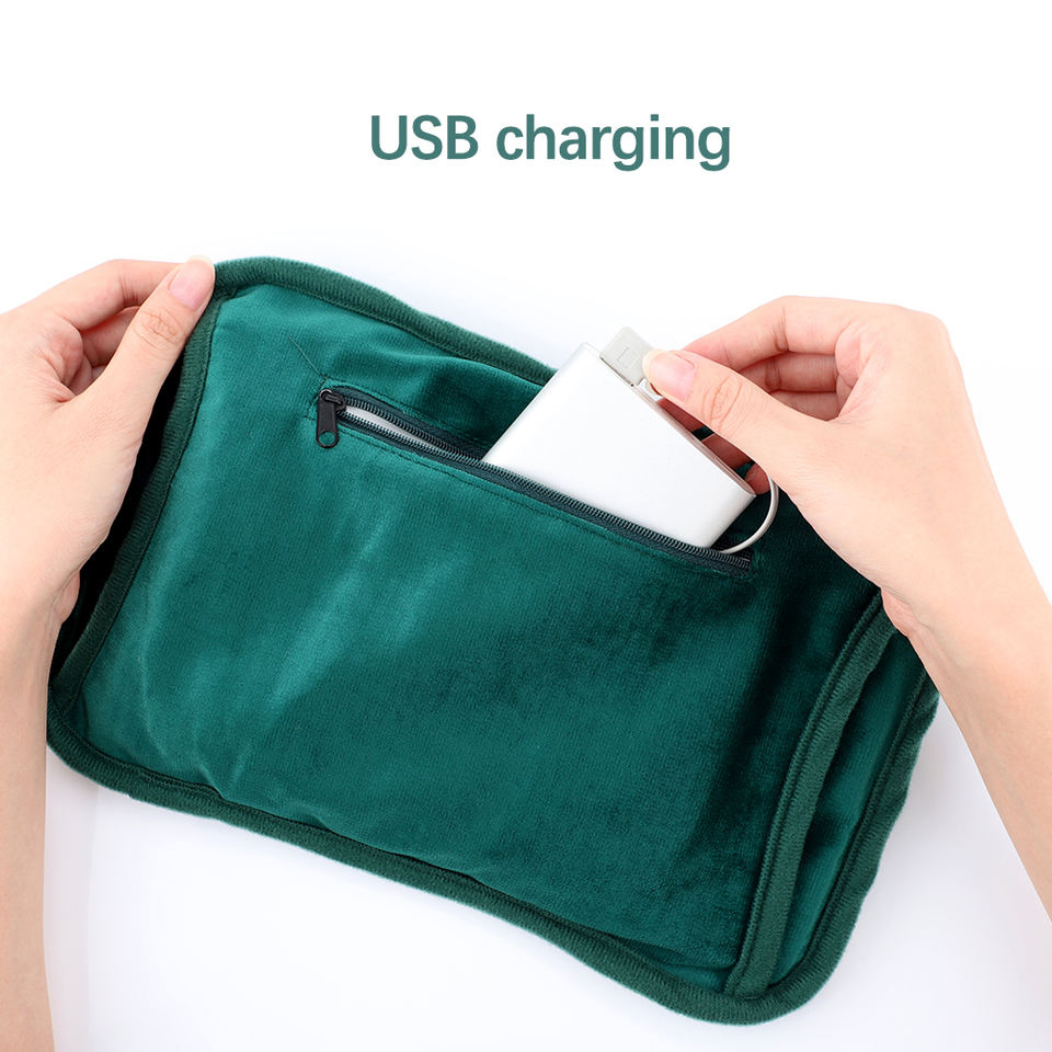 USB Rechargeable Flannel Hand Warmer Bag for Winter Comfort