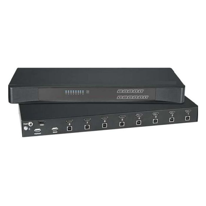 Custom 8 Port 4K Kvm Switch with DVI, USB, HDMI & Dp Cable Options