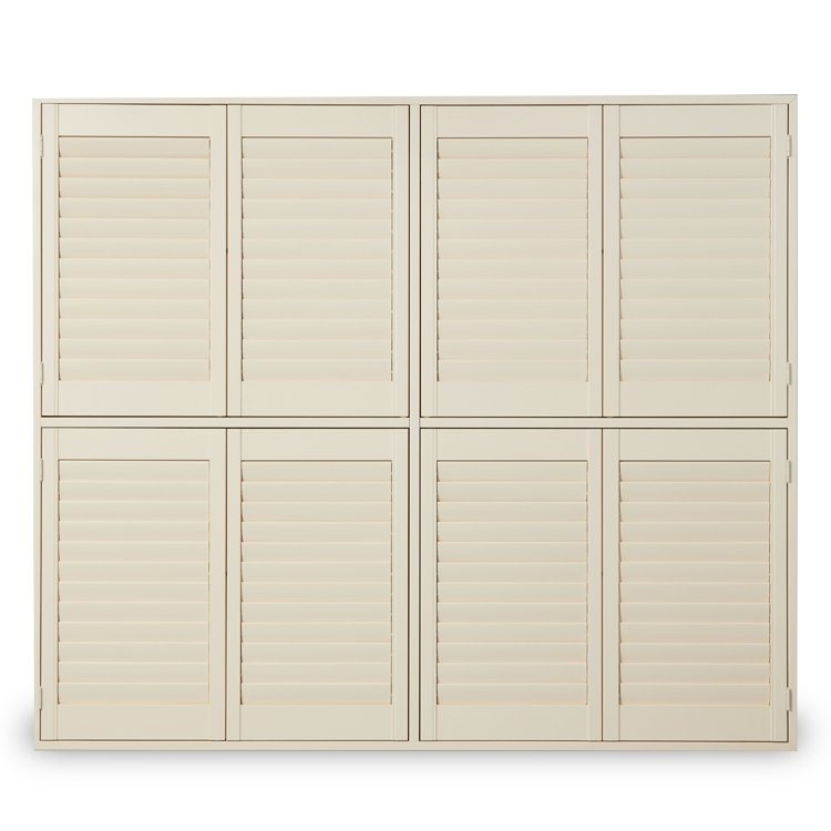 Factory Tier-on-Tier Plantation Shutters Window Covering Lightwood Popular Decoration