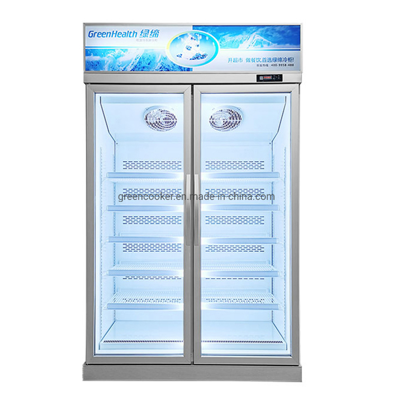 -22 Degree Upright Commercial Display Refrigerator Showcase Ice Cream Glass Door Freezer for Supermarket