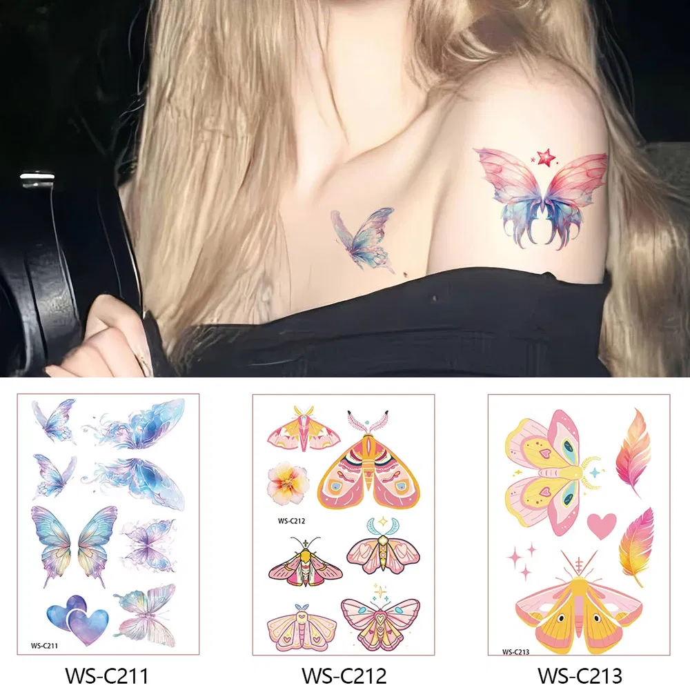 Butterfly Temporary Waterproof Face Tattoo Sticker Custom Wholesale Kids Body Art Tattoo Supply Stickers