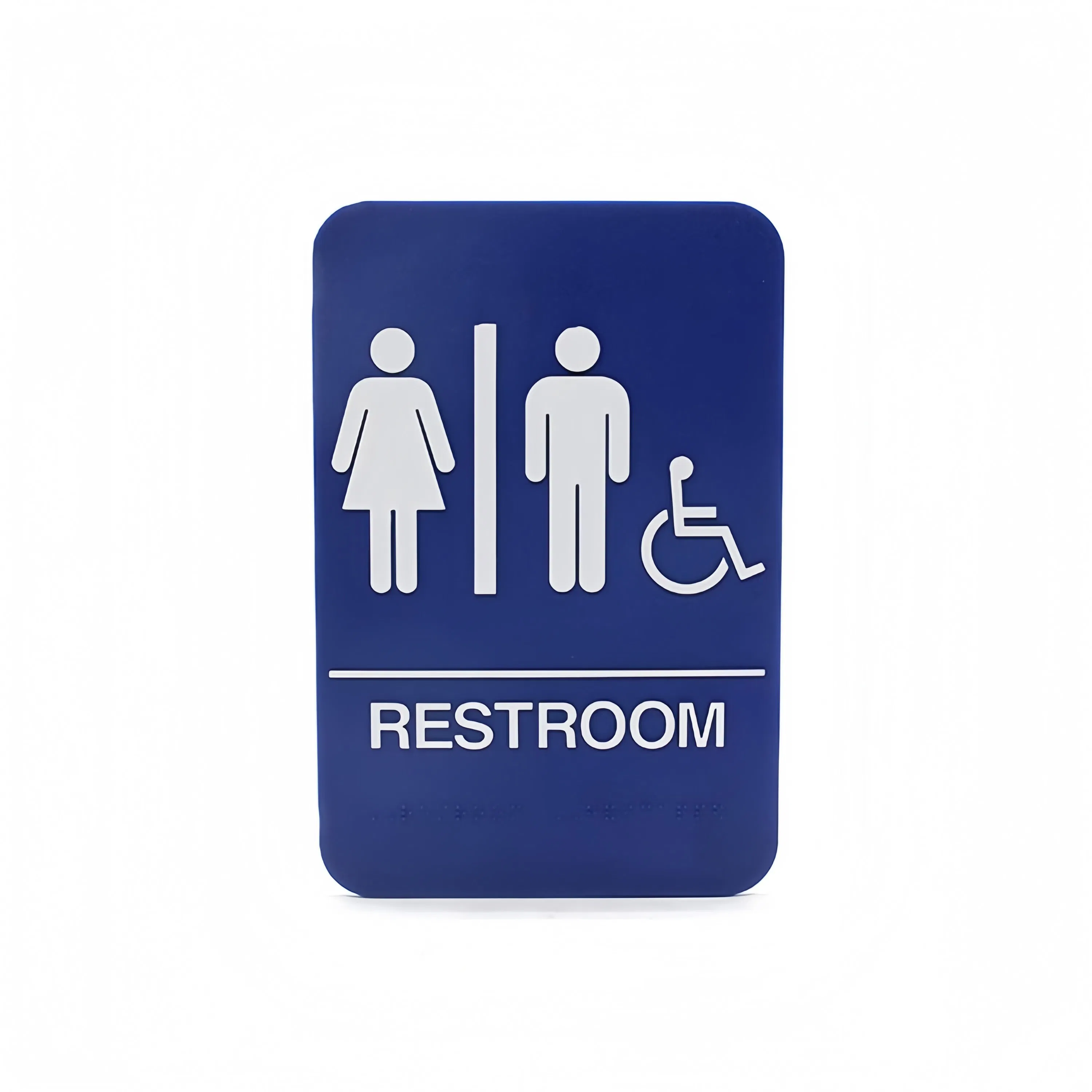 Accessibility Unisex Restroom Braille Male Female Toilet Signs for Hotel Shopping Store