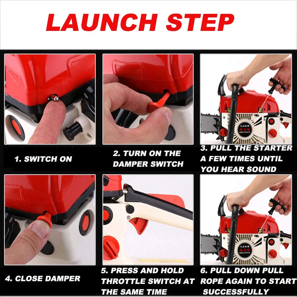 Portable Gasoline Chainsaw Machine Cutting Wood Gas Chain Saw Ci17679