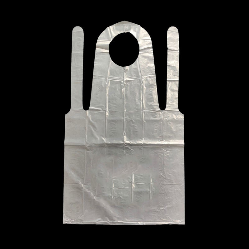 Medical Disposable Waterproof Plastic PE Apron Blue Yellow White Colors Without Sleeves Sleeveless Apron