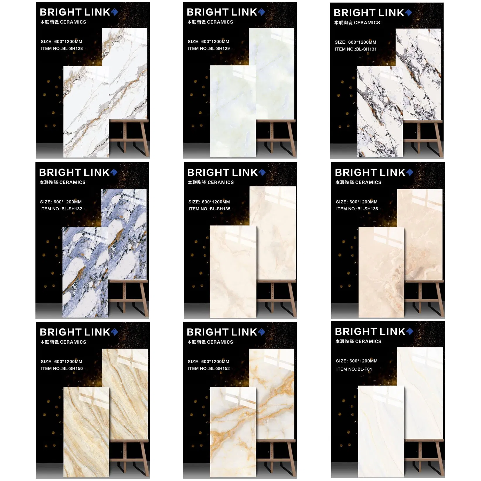 Foshan 600*1200mm with Deluxe Design Polish Glazed Porcelain Indoor Floor Tile