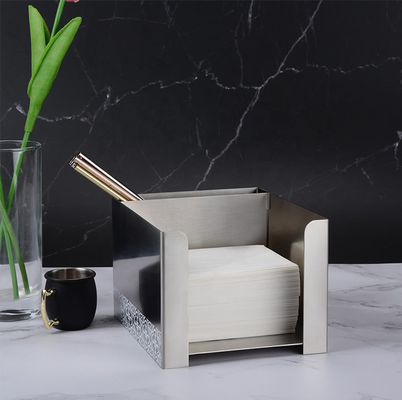 Multi Functional Stainless Steel Bar Tidy Kitchen Dispenser Metal Napkin Holder Bar Organizer Bar Caddy for Chateau De Laubade Davidoff