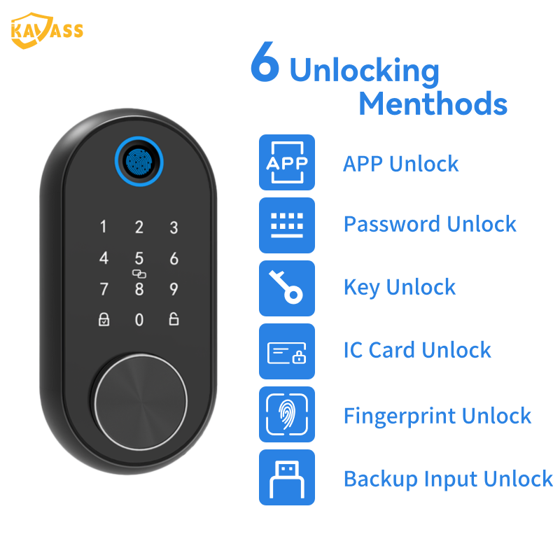Kavass Bluetooth Smart Lock with APP Control Password and Fingerprint Access