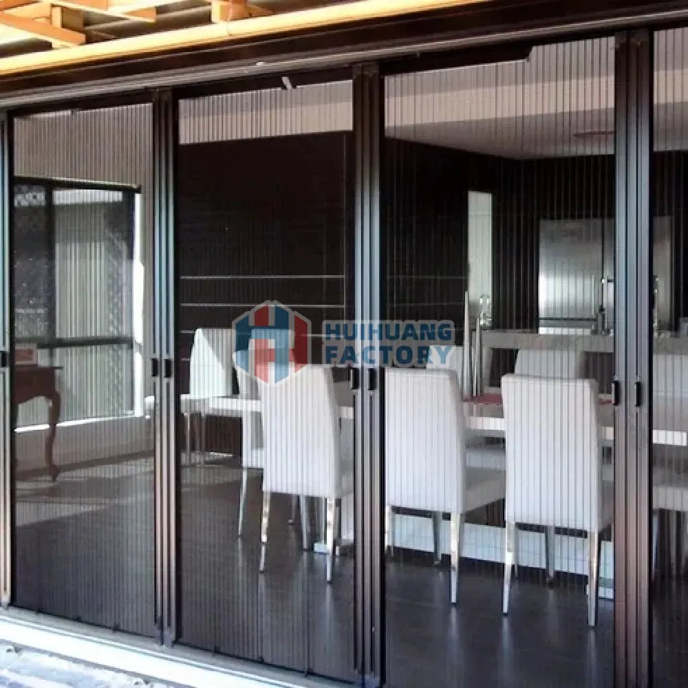 Aluminum Frame Mosquito Folding Pleated Mesh Sliding Door Insect Window & Door Screen