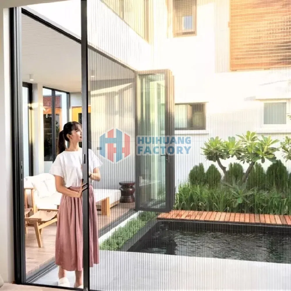 Aluminum Frame Mosquito Folding Pleated Mesh Sliding Door Insect Window & Door Screen