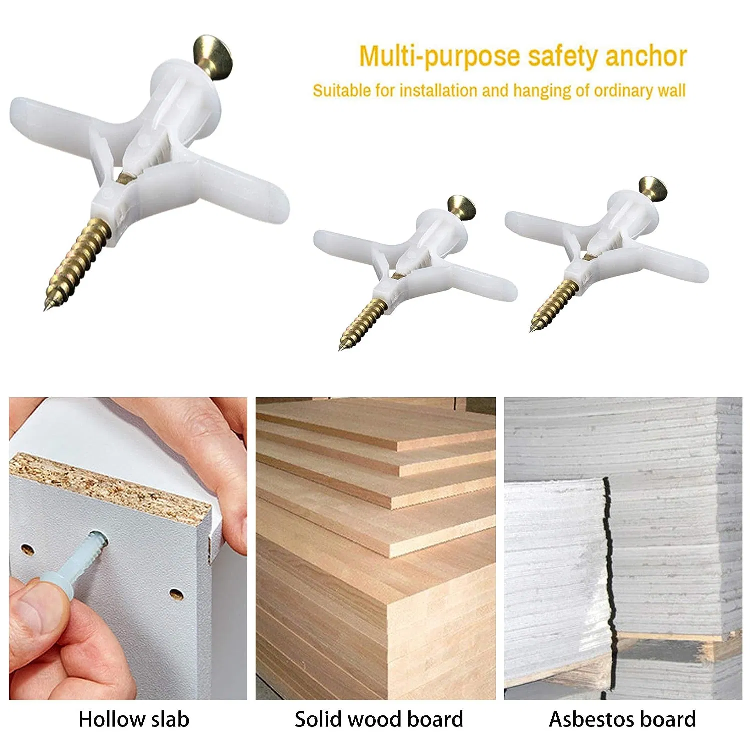 Drywall Anchor Kitscrew Butterfly Expansion Tubecurtain Gypsum Board Wall Mounting Fasteners