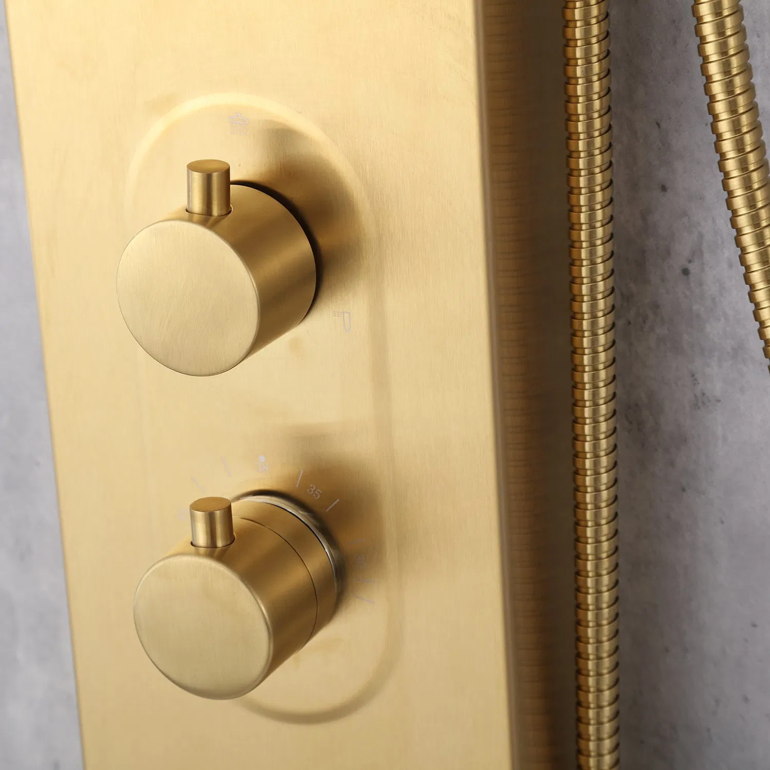 Modern Bathroom Wall Shower Faucet Column Tower Gold Stainless Steel Shower Bath Panel Set