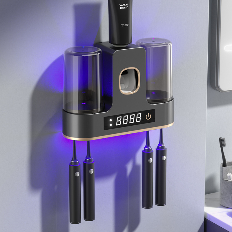 New Rechargeable Bathrooms Toothbrush Holder with UV Sterilizer, Drying Function and Toothpaste Dispenser