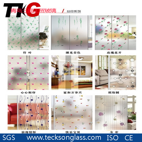 3-8mm Silk Screen Printing Glass/ for Decoratation Door Building