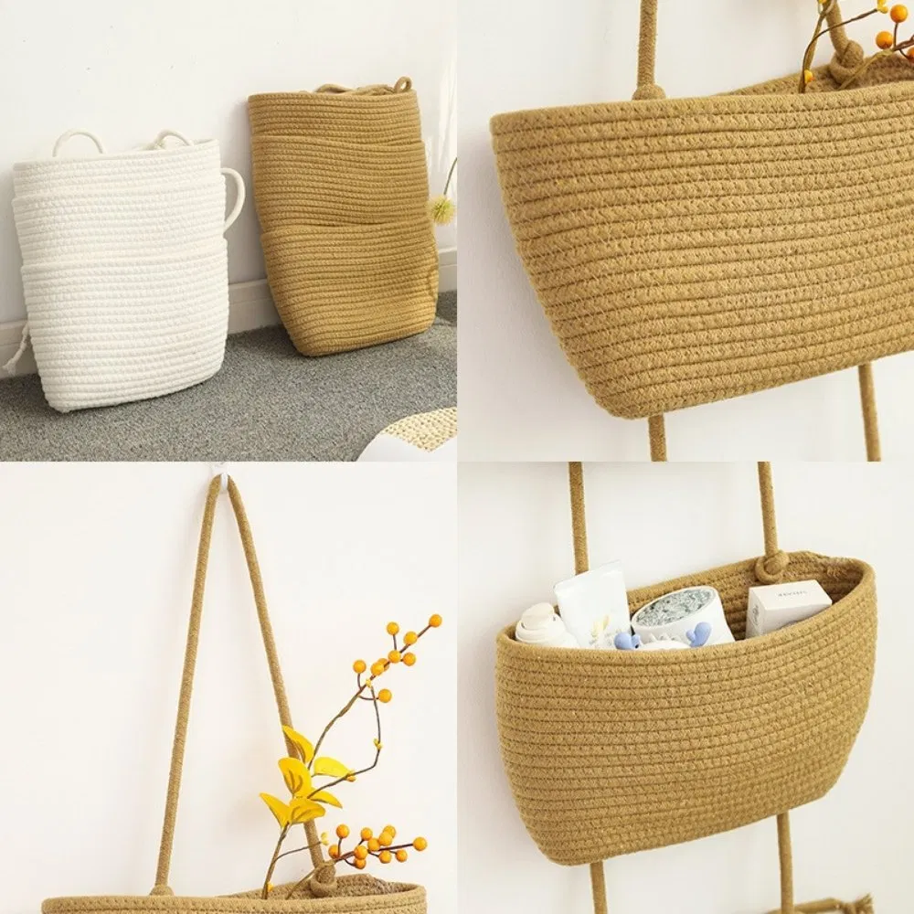 Rope Over Door Basket 3 Tier Wall Hanging Basket for Storage Wbb28328