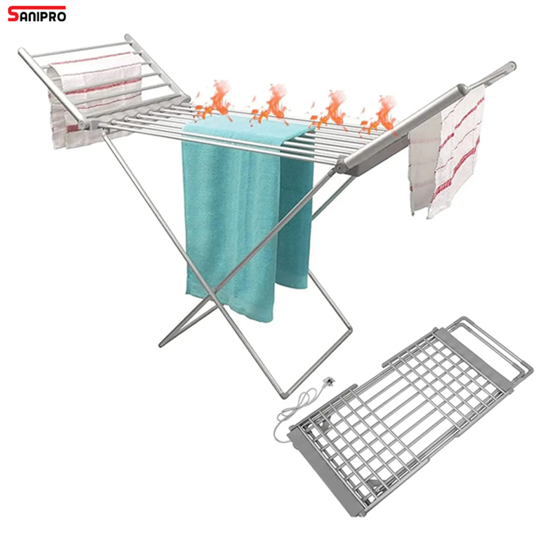 Sanipro New Fashion Towel Heater Warmer Collapsible Laundry Drying Rack Baby-Clothes Dryer Electric Heated Clothes Airer