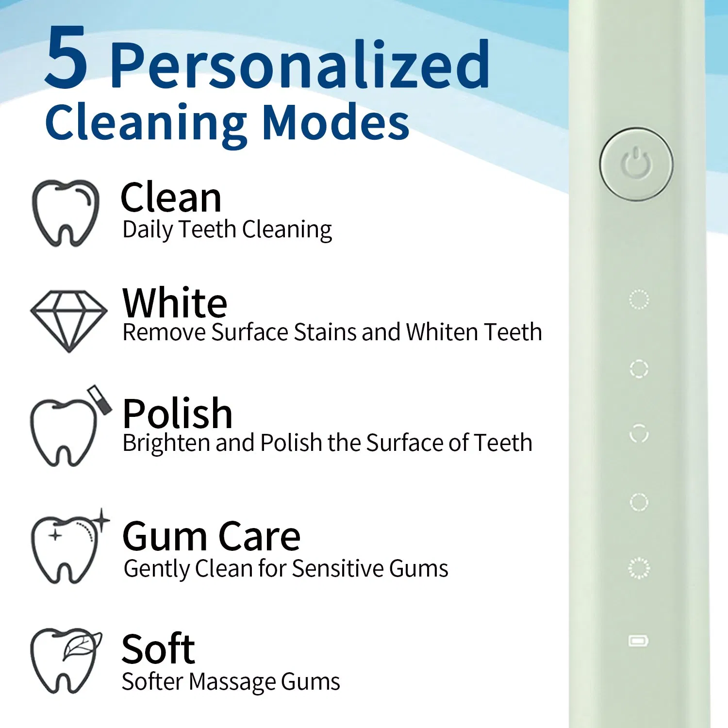 Teeth Whitening Electric Toothbrush Rechargeable Toothbrush for Adults