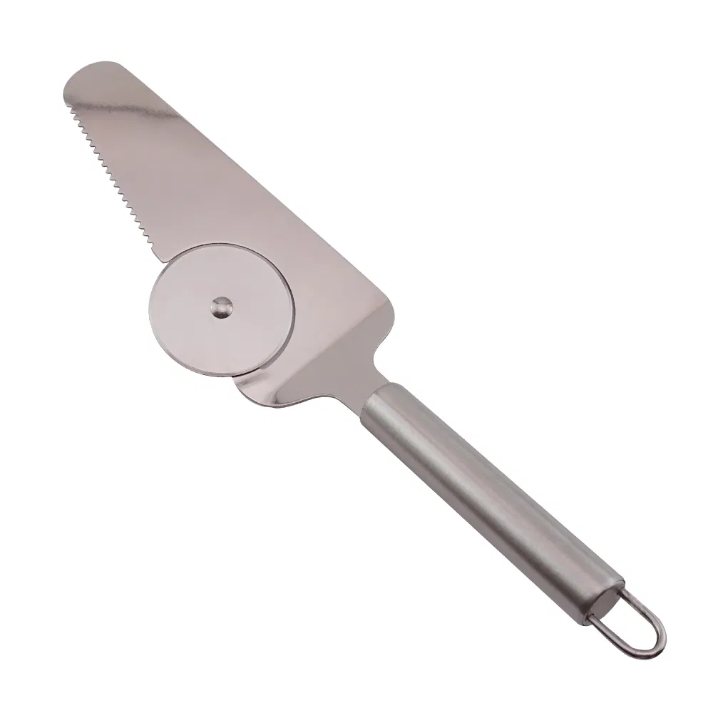 Serrated Blade Pizza Cutting Knife and Wheel Slicer