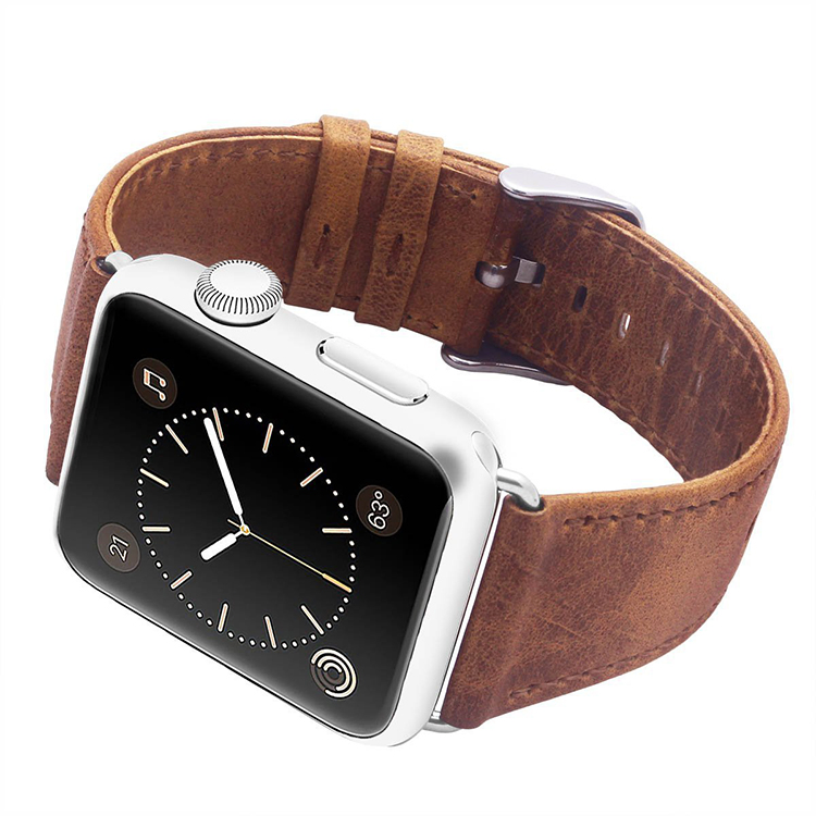 38mm 42mm Cheap Price Good Quality Vintage Crazy Horse Leather Watch Strap for Apple Watch