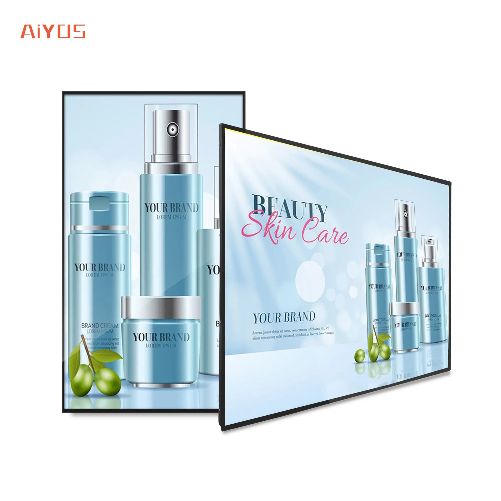 Aiyos Indoor LCD Video Player 32 43 50 55 Inch Android WiFi Wall Mount LCD Digital Signage Advertising Player