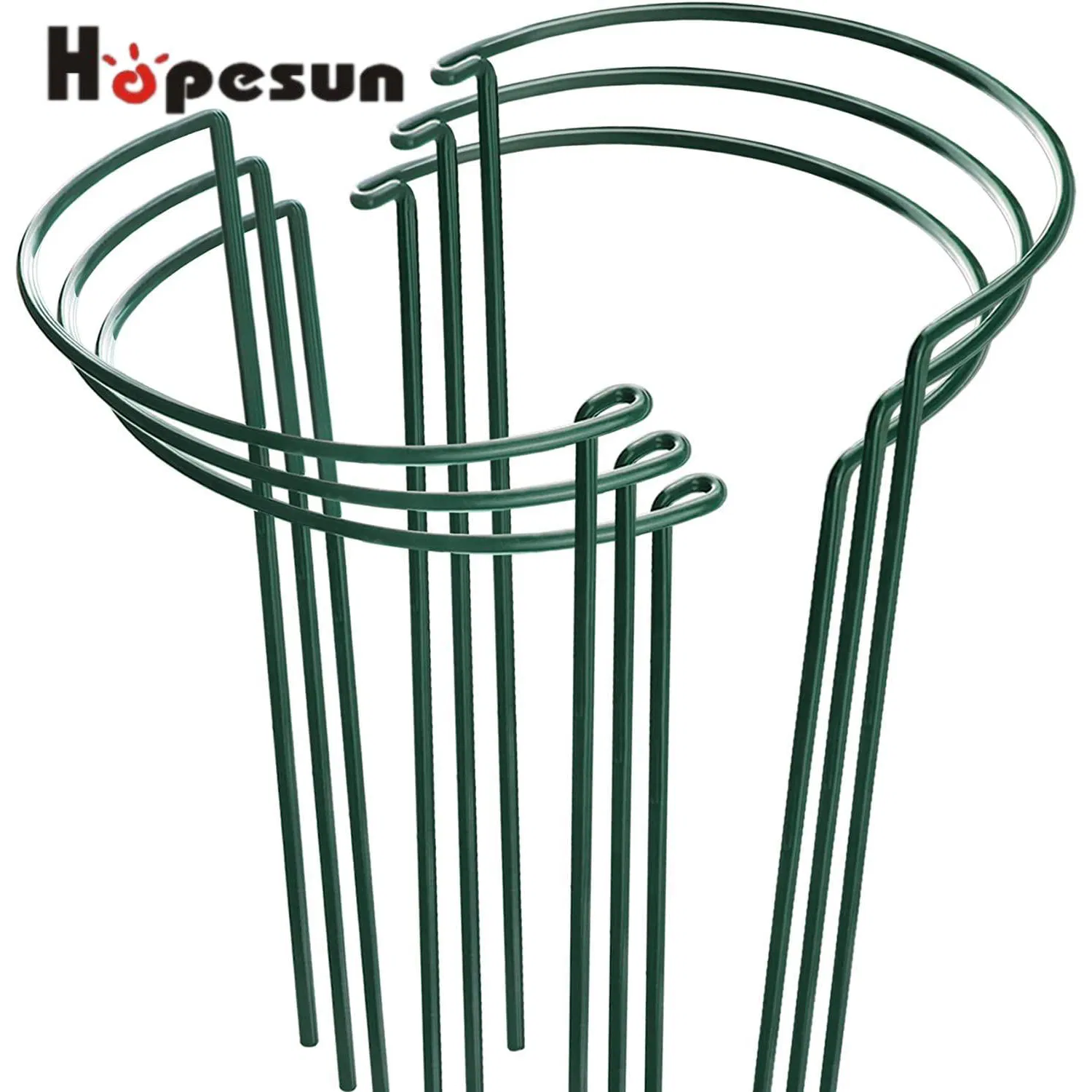 Flower and Plant Support, Inner Black Wire + Powder Coated Green