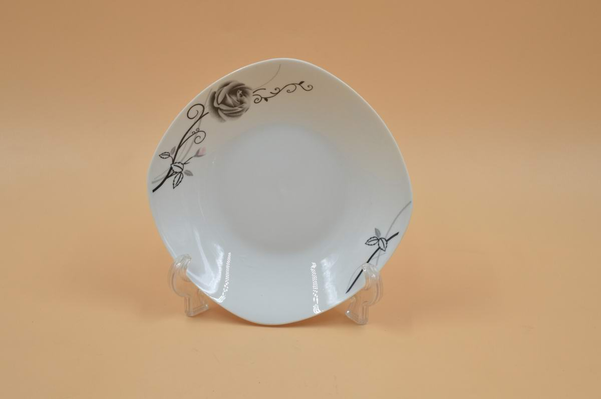 6"7"8"9"Square Soup Plate with Decal Porcelainware Ceramics Hotelware Tableware