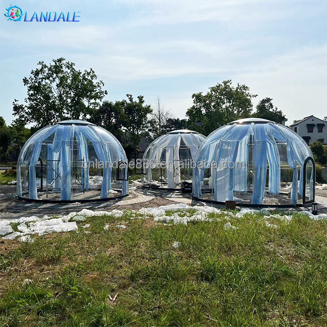 Transparent Dome-Shaped Rigid Polycarbonate Igloo Foam Tent Foam Yurt Dining, Homestay