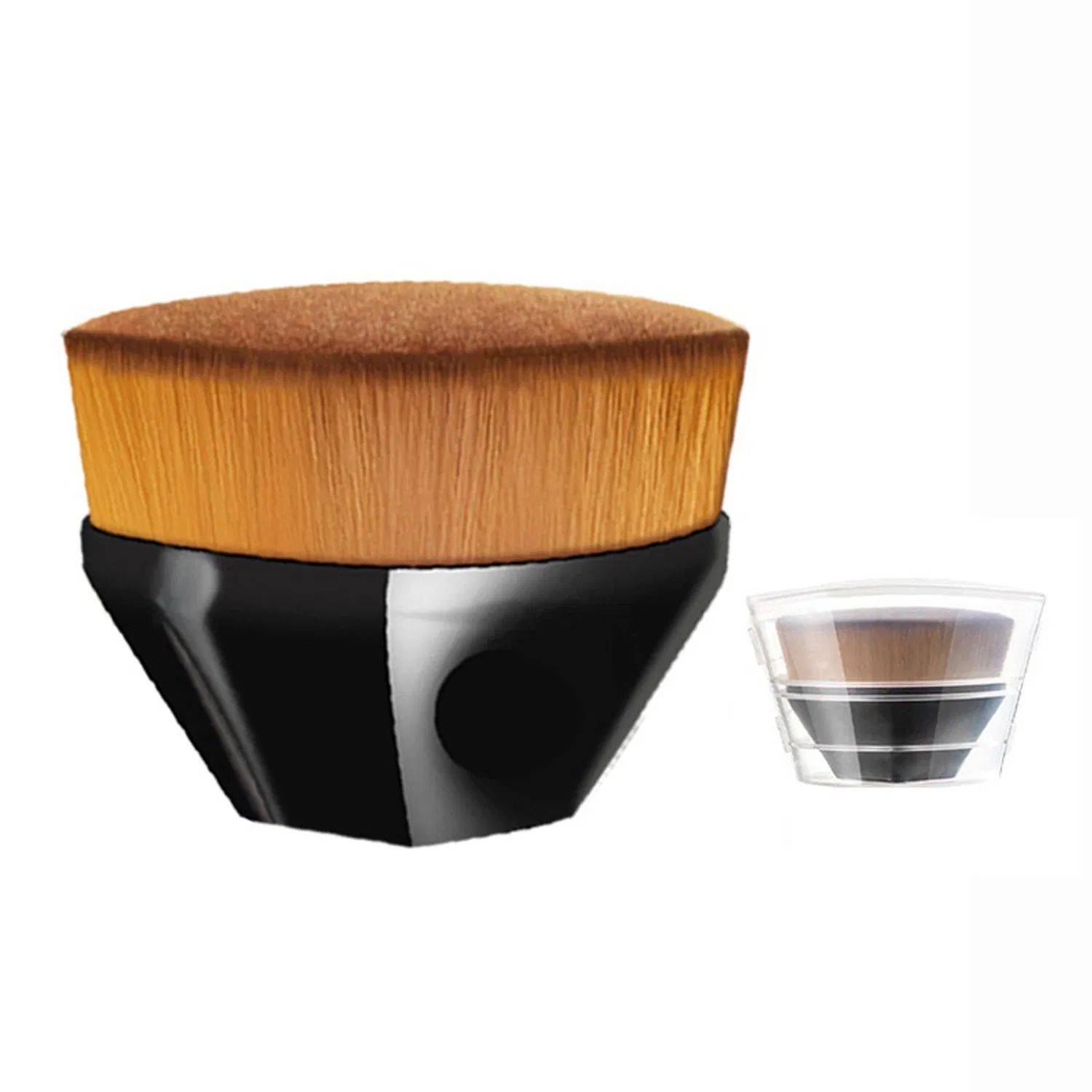 Makeup Brush Flat Top Kabuki Hexagon Face Blush Liquid Powder Foundation Brushes for Blending Liquid Cream or Flawless Powder Cosmetics