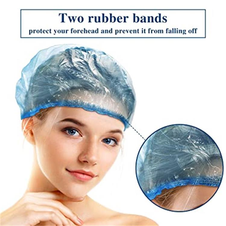 Disposable Shower Caps Elastic Plastic Hair Caps