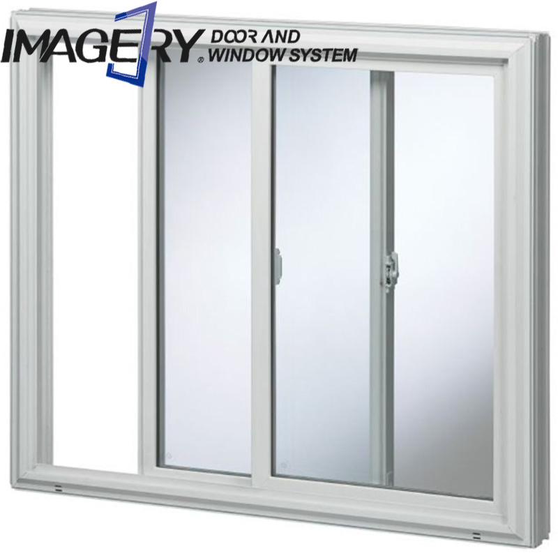Waterproof UPVC Profile Horizontal Double Glazed PVC Sliding Windows for Home Basement