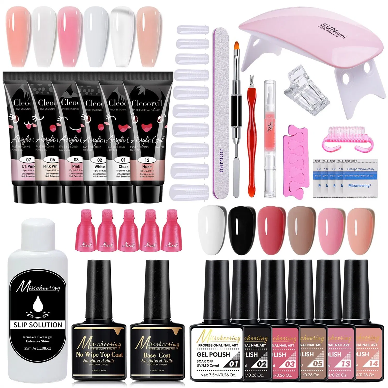 15ml Poly Gel 26PCS a Set Nail Mold Brush Nail Crystal Extension Gel Set Crystal Gel Polish