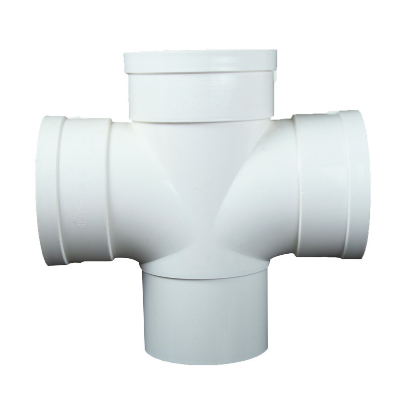 Zhongcai PVC Equal Cross Plastic Tube UPVC Pipe Fittings for Building Drainage