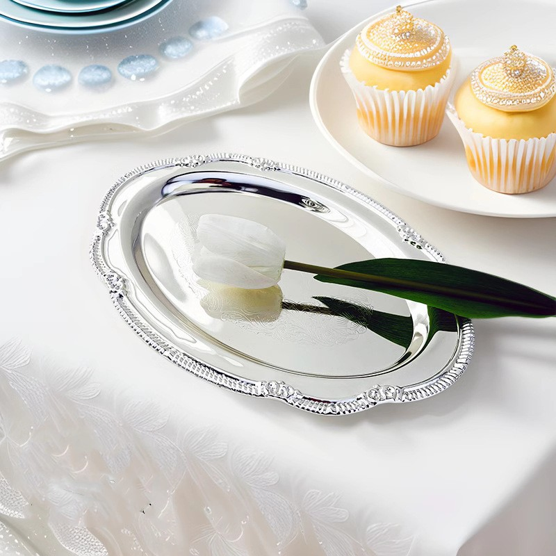 Circular Metal Plate Decoration Design Thanksgiving Christmas Wedding Tray