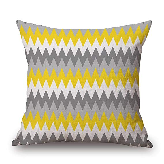 Linen Cushion with Geometrical Design for Home