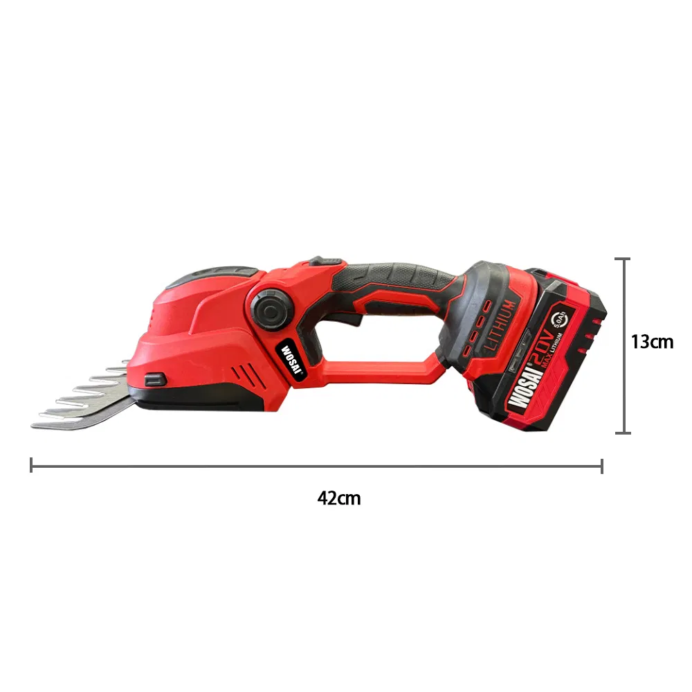 Wosai 20V Cordless Grass Hedge Shears High Efficiency Rechargeable Trimming Tool for Outdoor Gardening