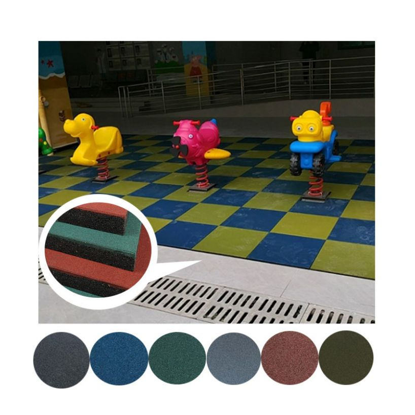 High-Performance Outdoor Safety Rubber Flooring Basketball Court Sports Rubber Gym Flooring Tiles Mat