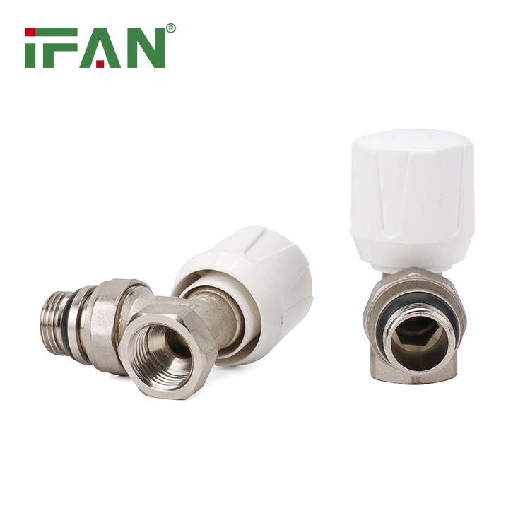 Ifan DIN16892 Brass Radiator Valve 1/2'' 3/4'' Angle Temperature Control Valve Brass Radiator Valve