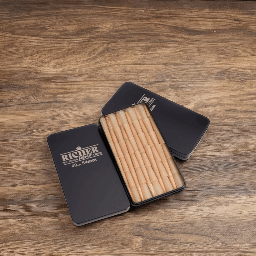 Custom Logo Printing Rolling Pre Classic King Size Roll Brown Natural Cone with Tips Paper Box Smoking Accessories