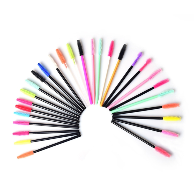 Wholesale Disposable Eyelashes Brush Curl Eyelashes Stick Portable Tower Colored Silicone Brush Head Multicolor Mascara Wand