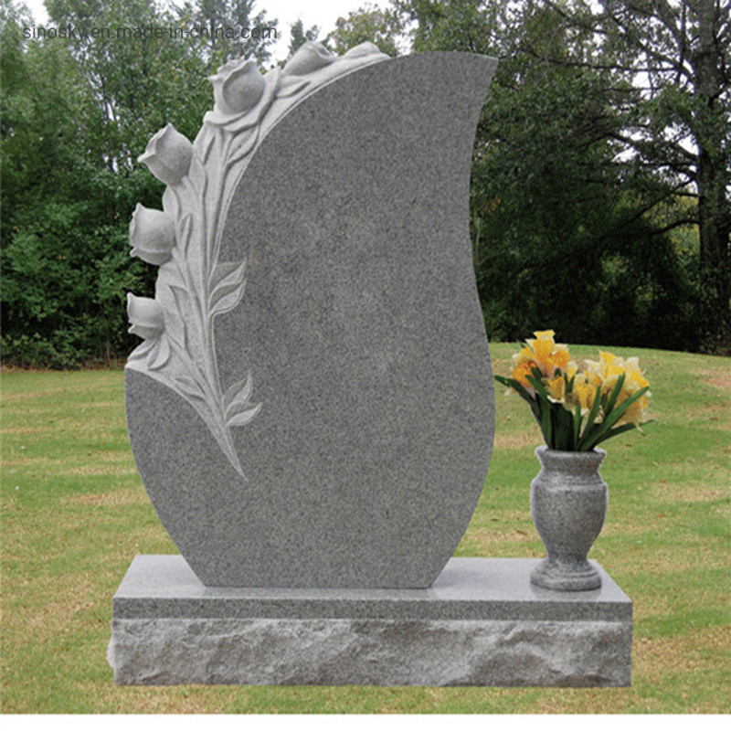 China Granite Tombstone and Monument with Flower