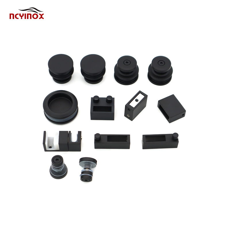 Stainless Steel Frameless Single Sliding Shower Door Hardware Kit - Silent 4 Rollers Sliding System, Heavy Duty Guide Rail