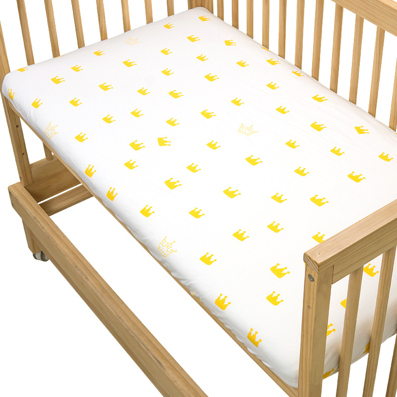 All-Season Jersey-Knit Cotton Breathable Bed Sheets Standard Fitted Crib Sheets