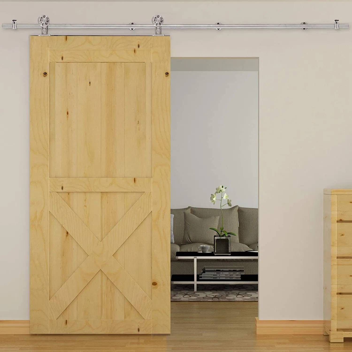 Sliding Barn Door Hardware Kit 304 Grade Stainless Steel Alloy