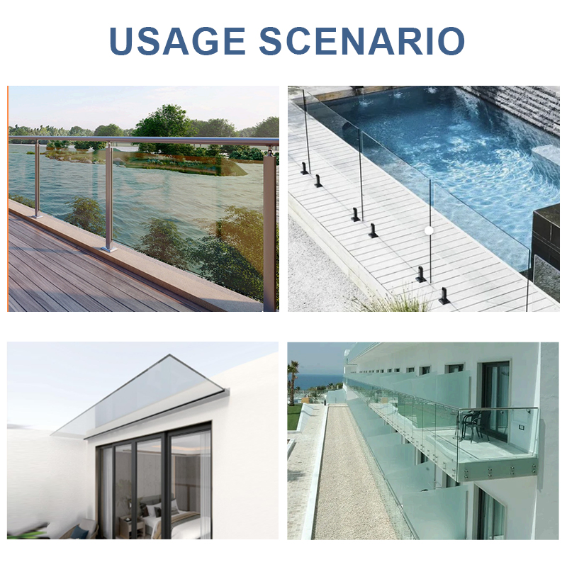 Frameless Structural Glass Railing Wind Resistant Design Glass Guardrail