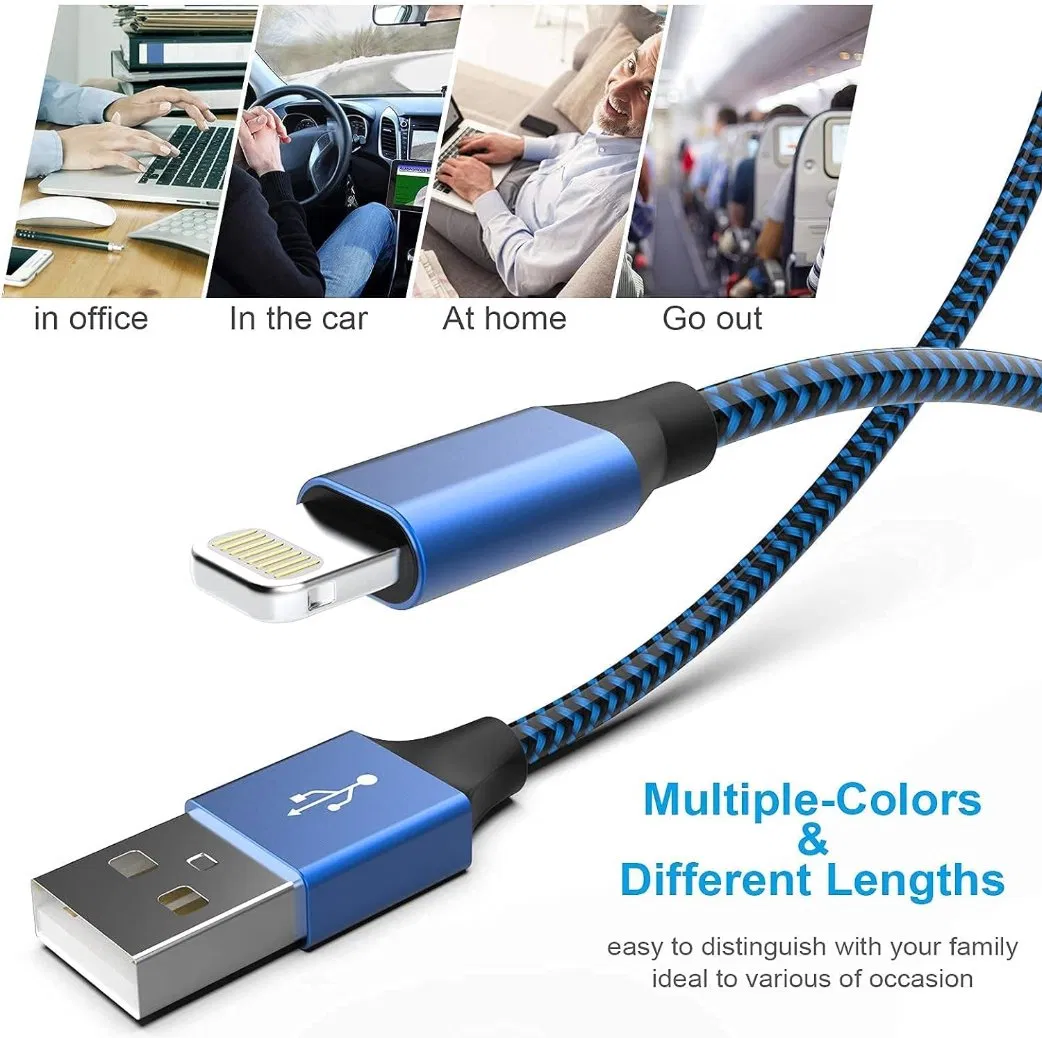 Кабель USB-Lightning с нейлоновой оплеткой для быстрой зарядки