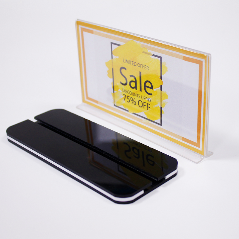 Acrylic Sign Holder Photo Stand Menu Holder with Insert Base