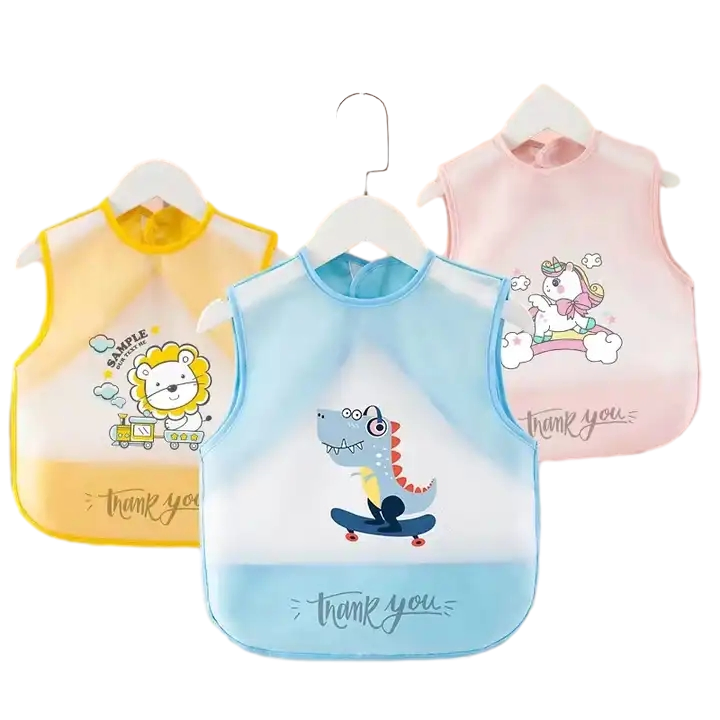Baby Bibs Waterproof Toddler Baby Apron with Snap for Girls Eating