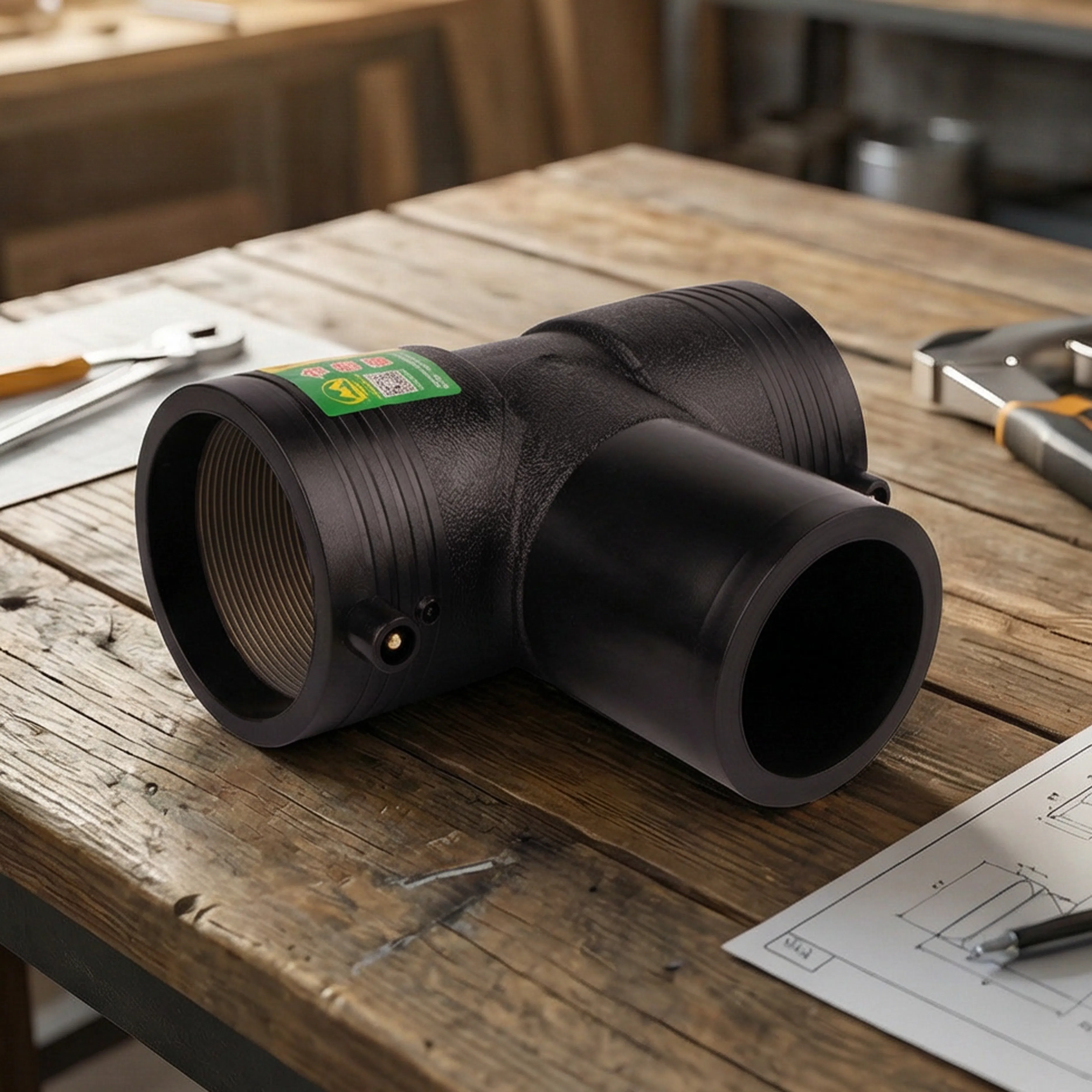 HDPE Electrofusion Equal Tee 400mm Electrofusion Fitting PE Pipe Fitting